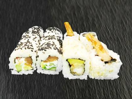 Philadelphia sesame & Crispy ebi maki