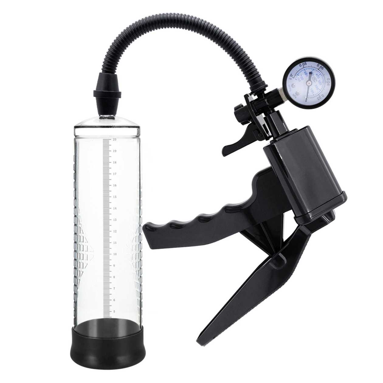 PowerPump Pro 01 Clear - Vacuum Penis Pump with Gauge and Lever Handle 22 cm
