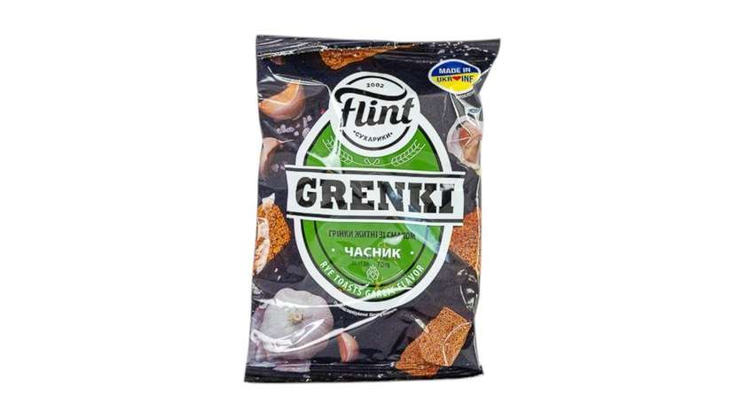 Grzanki Flint Żytno - Pszenne o Smaku Czosnku