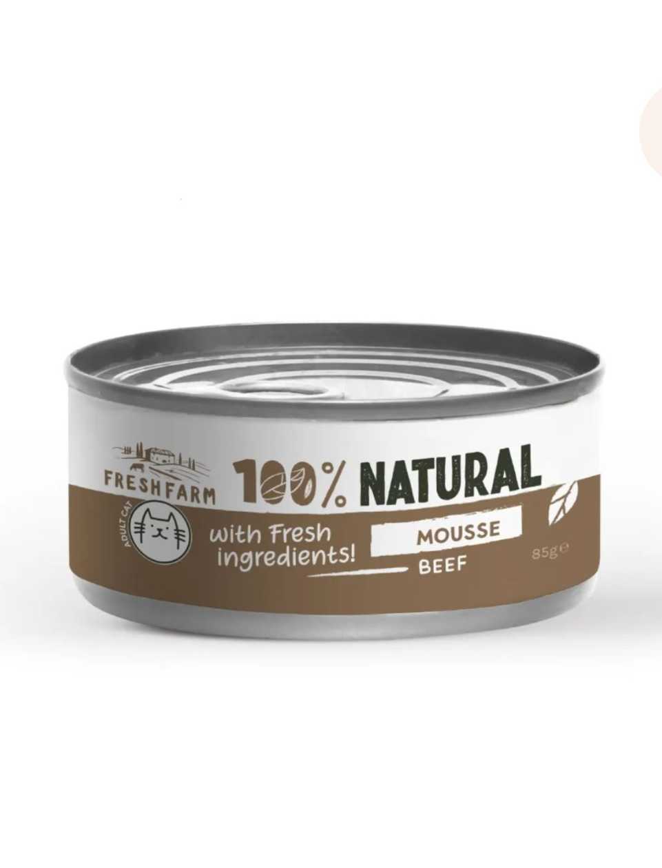 FRESH FARM Mousse, Beef, Grain-Free Wet Cat Food Can, (Pate), 85g