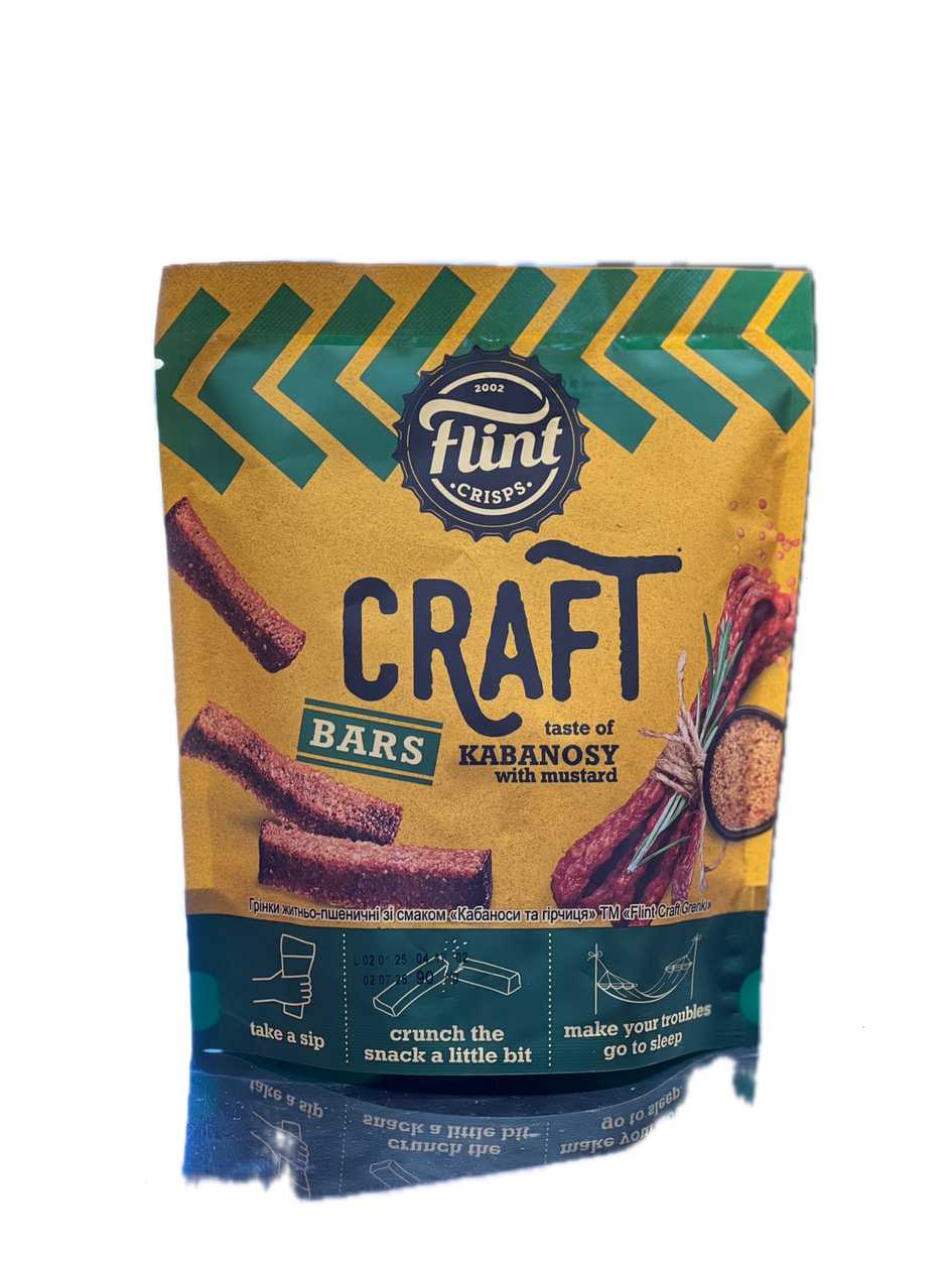 Grzanki Żytnio - Pszenne o Smaku Kabanosa z Musztardą Flint Craft Grenki (90 g)