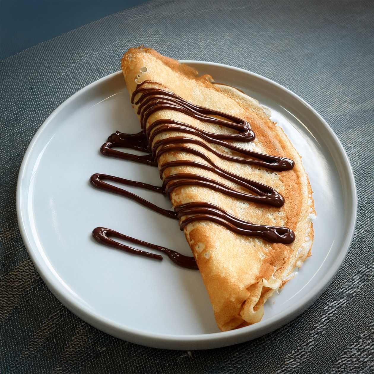 Pancakes with Chocolate and Whipped Cream