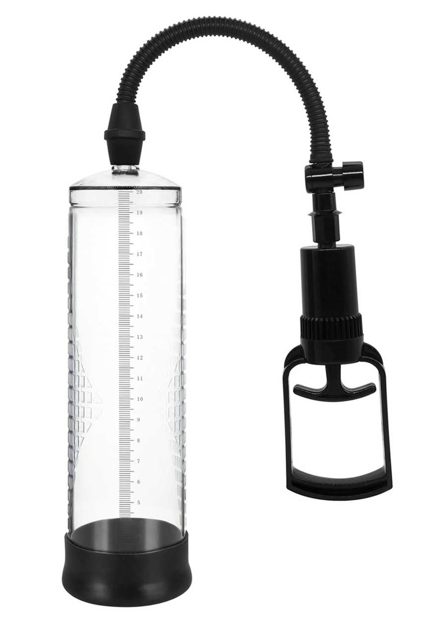 PowerPump Max Black & Clear - 22 cm Vacuum Penis Pump with Lever Handle