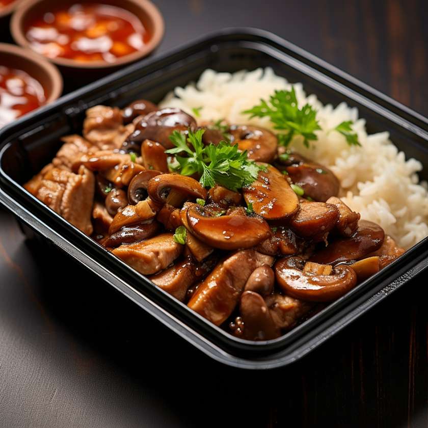 Pork with bambooshoots and shitake