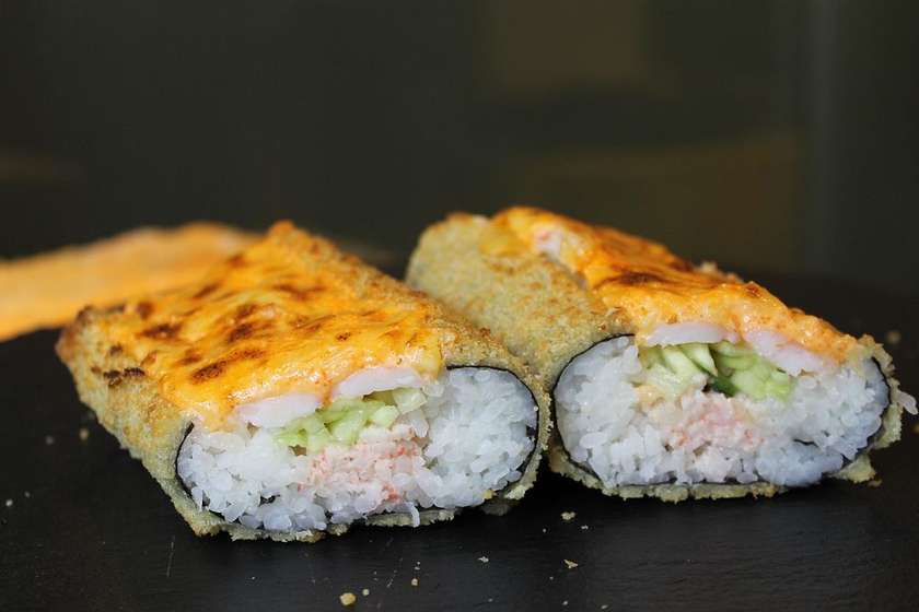 Sushi dog s krabom a krevetou