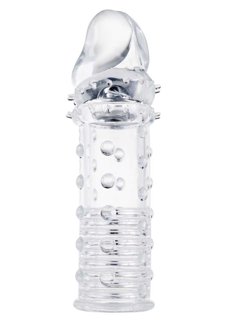 ToyJoy Power Stud Sleeve - Transparent Penis Sleeve with Studs 15.5 cm