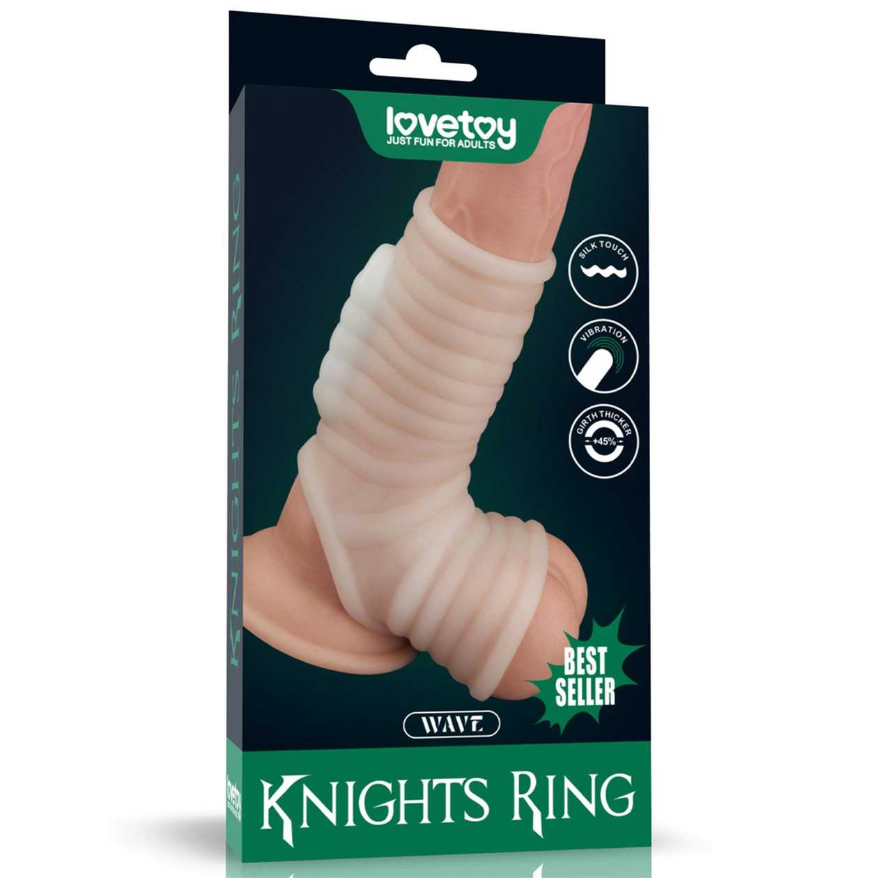 Lovetoy Knights Ring Wave – Silicone Penis Enhancer with Vibrating Stimulator