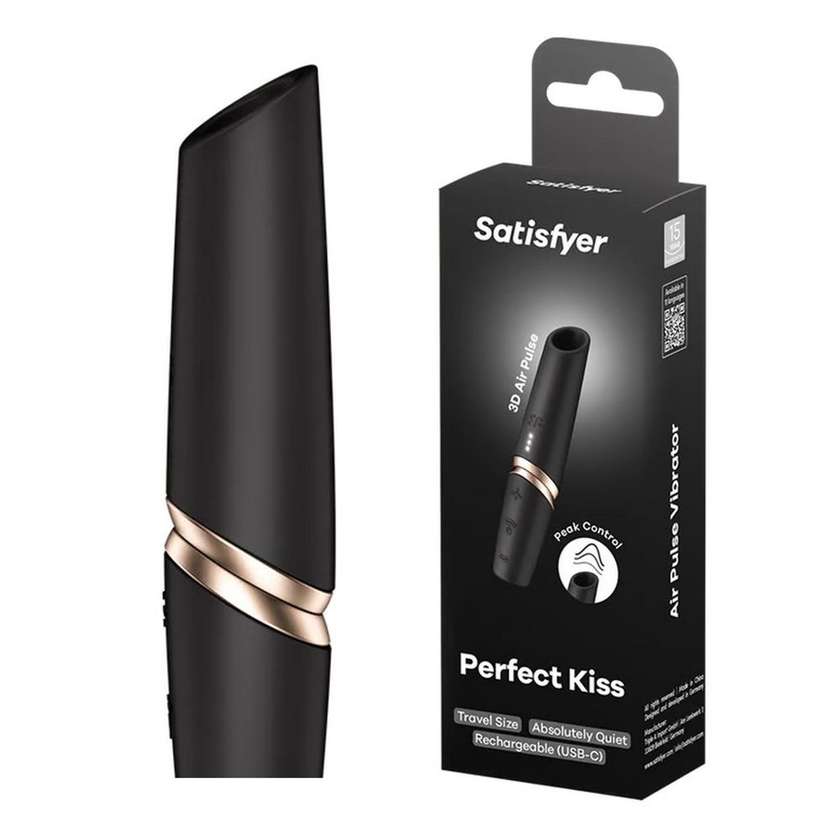 Satisfyer Perfect Kiss - Discreet Travel Clitoral Stimulator with Pressure Waves