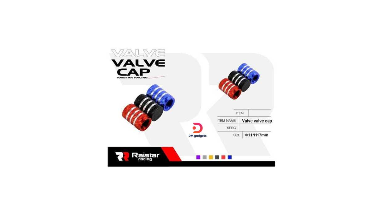 #641C#Raistar®Racing Tire Valve 4xCaps-set-R-Z17108-4U-140525 -Black-Silver