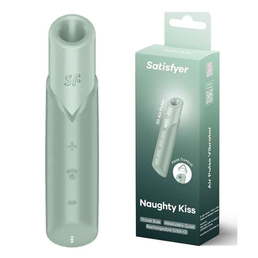 Satisfyer Naughty Kiss - Discreet Travel Clitoral Stimulator with Pressure Waves