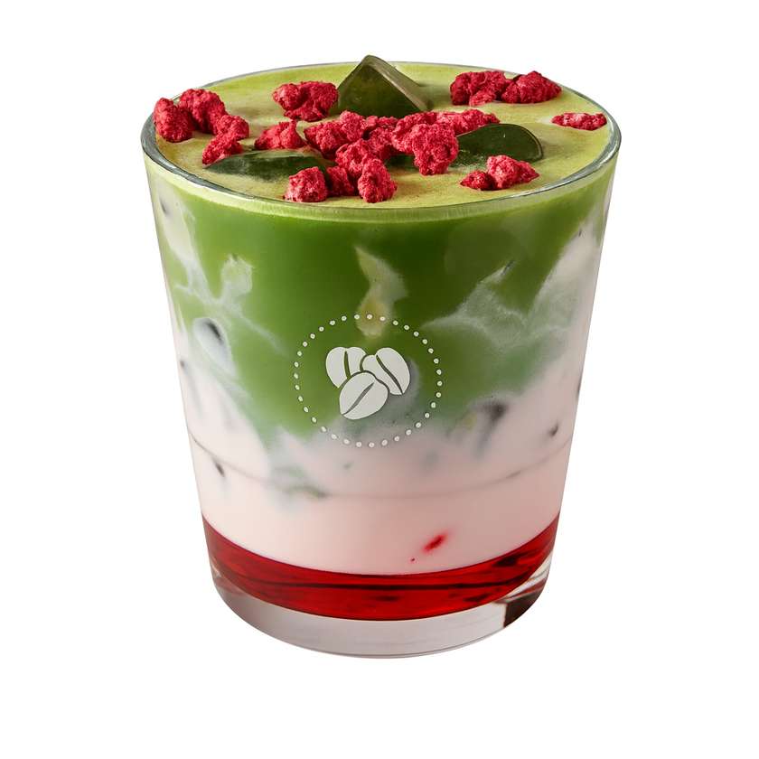 Raspberry Matcha Iced Latte