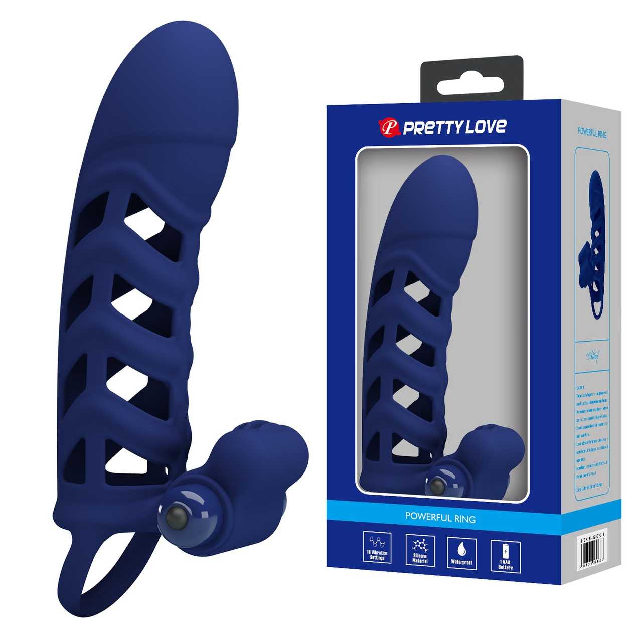 Pretty Love Powerful Ring - Silicone Penis Enhancer with Vibrating Stimulator