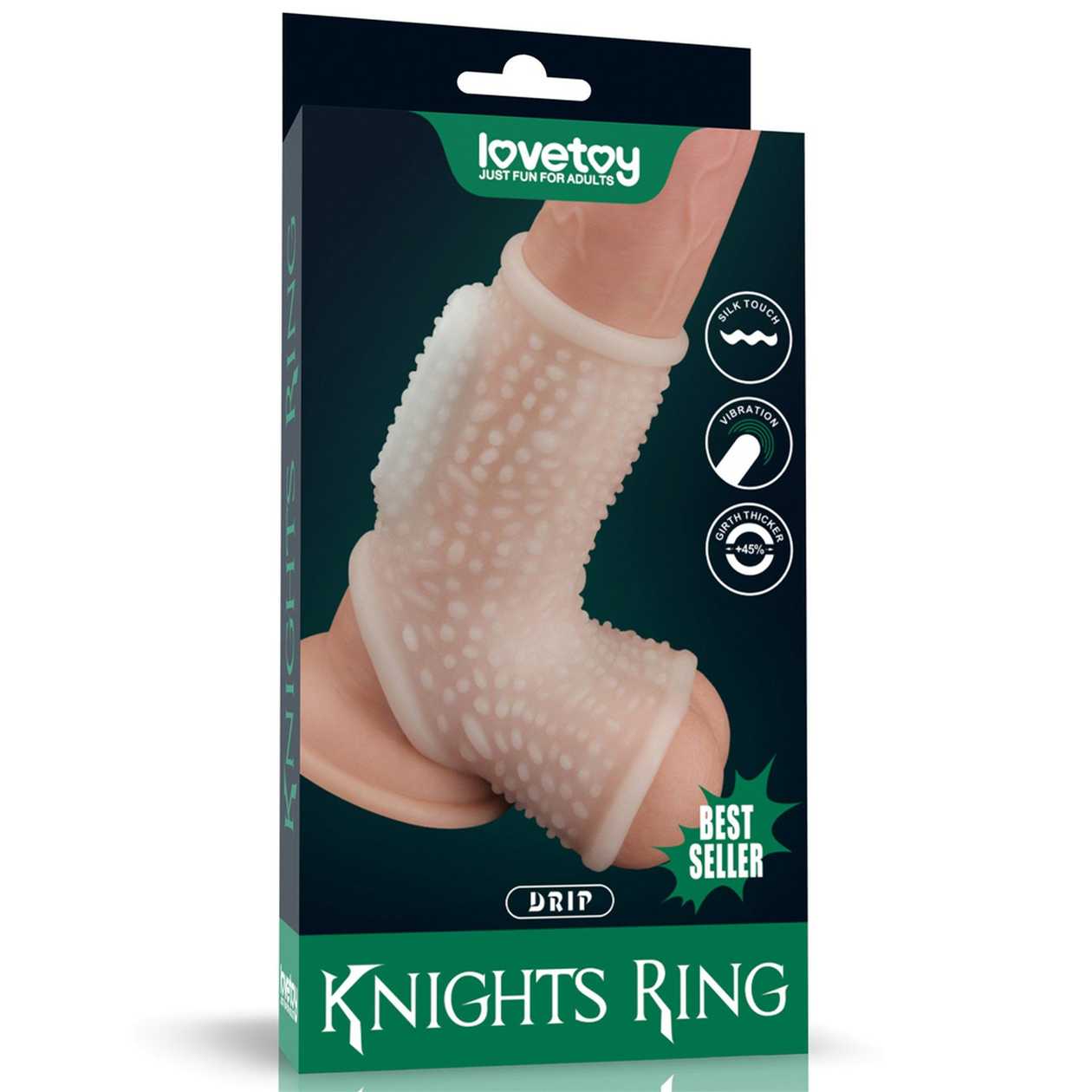 Lovetoy Knights Ring Drip - Silicone Sleeve with Nubs and Vibration Stimulator