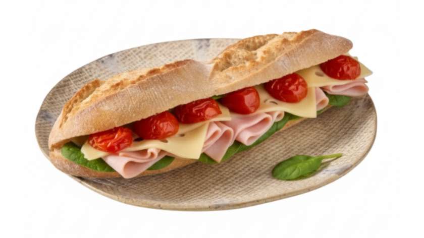 Bagietka z szynką i serem