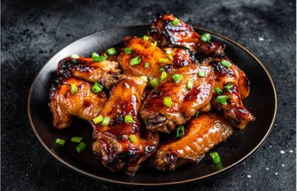 Buffalo Chicken Wings (4) Glazed with Honey