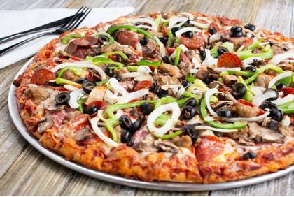 Meat and Veggie Deluxe Pizza
