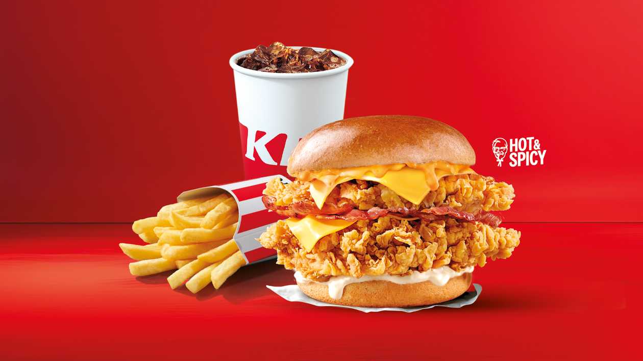 Kentucky Cheese Double Grander Burger Large Meal