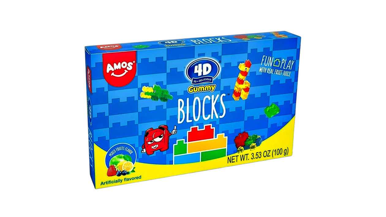Amos 4D Gummy Blocks 100g