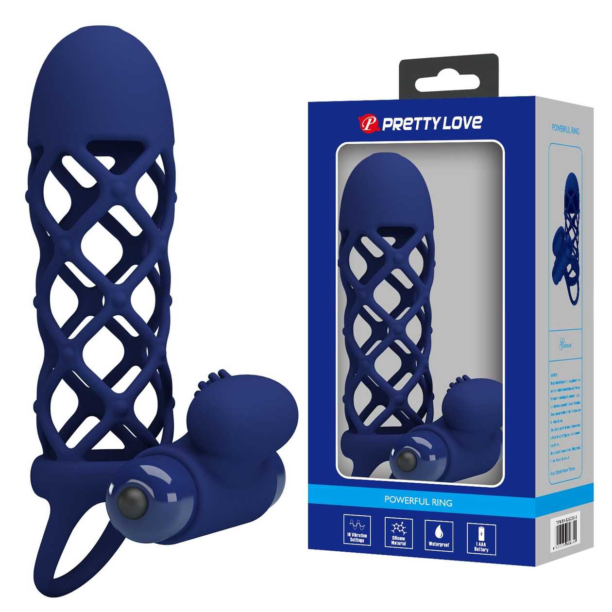 Pretty Love Powerful Ring - Silicone Sleeve with Vibrating Stimulator