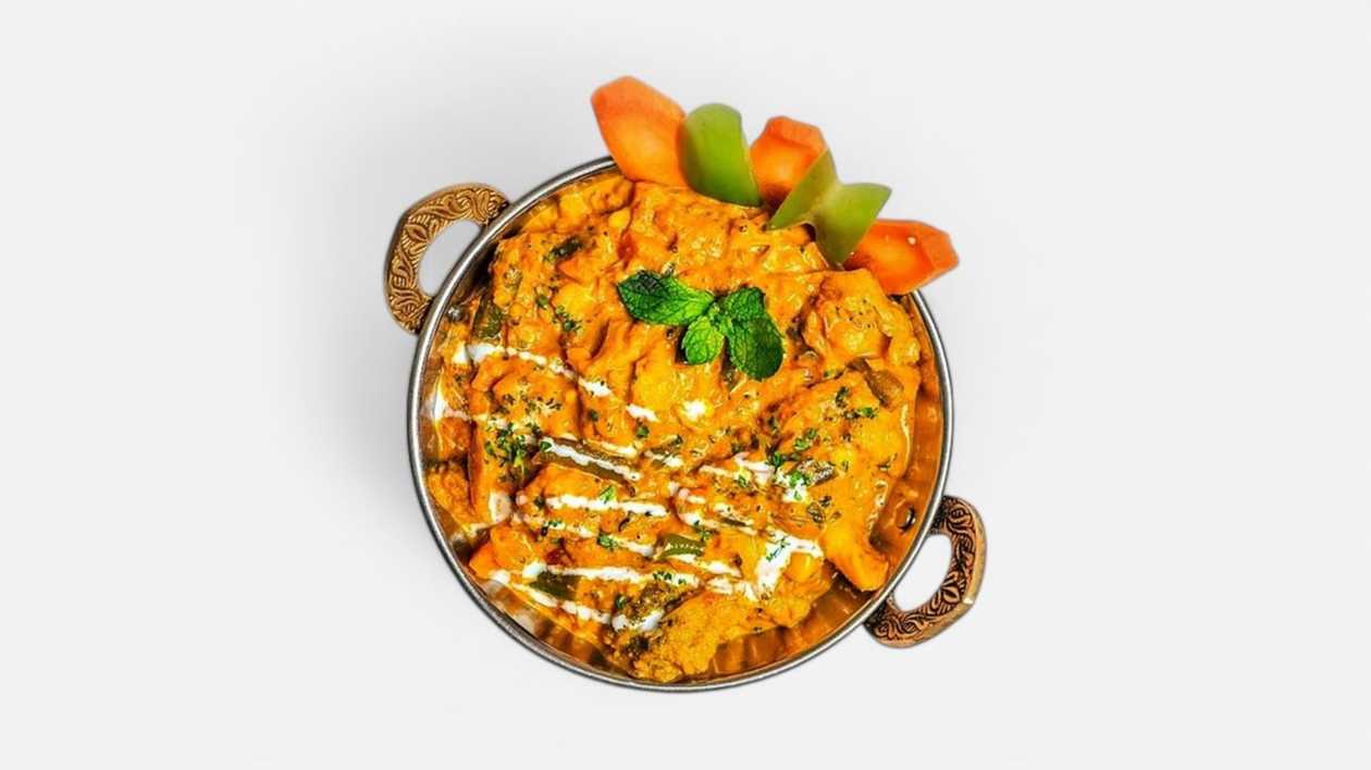 Crispy Chicken Thigh with Curry Vegetables