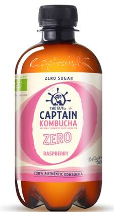 The Gutsy Captain Kombucha Raspberry BIO 400ml Zero