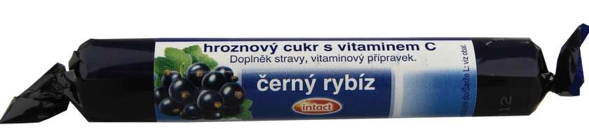 Intact Grape Sugar with Vitamin C Blackcurrant 40g