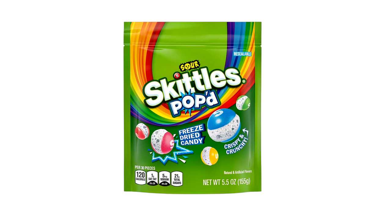 Skittles POP'd Freeze Dried Candy Sour 155g