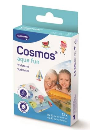 Cosmos aqua fun waterproof plasters 2 sizes 12pcs