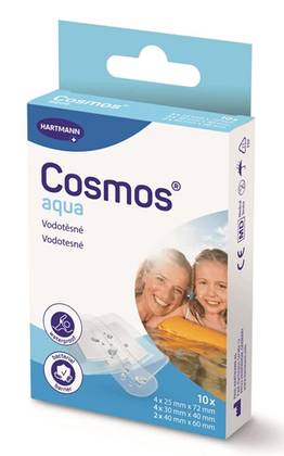 Cosmos Aqua Waterproof Plasters, 3 Sizes, 10 pcs
