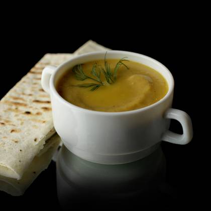 Lentil and Pea Cream Soup with Lavash, 250/50g
