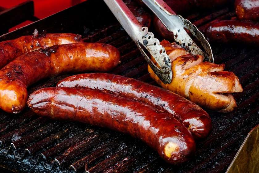 Charcoal-Grilled German Sausages