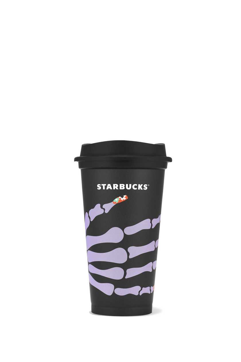 911154791 - Reuse Hot Cup Skeleton Hand Black 16oz