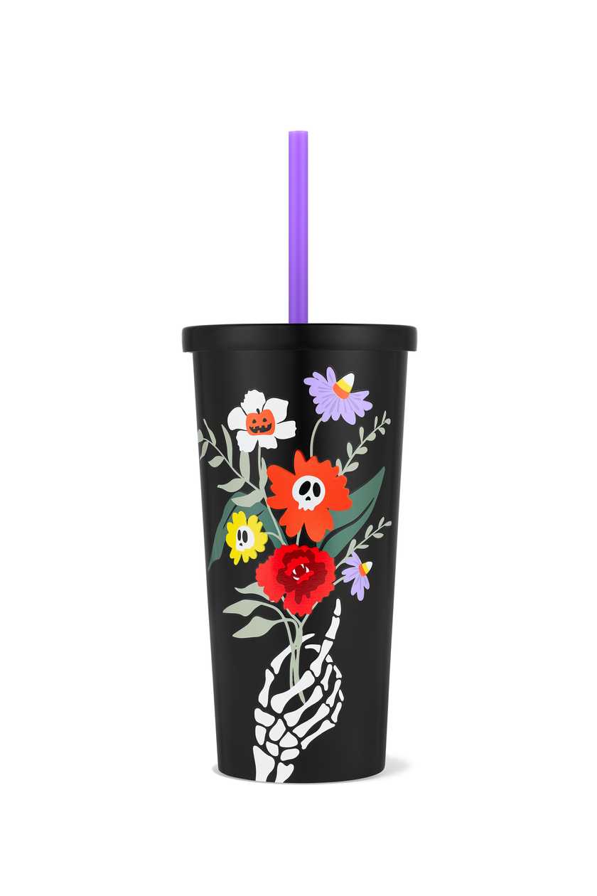 911155732 - Stainless Steel Cold Cup Skeleton Bouquet Black 17oz
