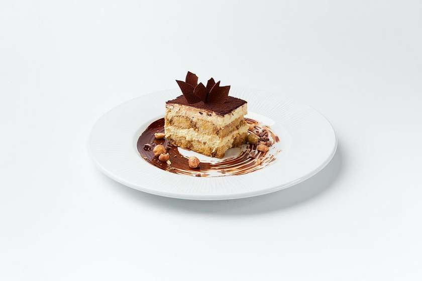 Tiramisu with chocolate and hazelnuts