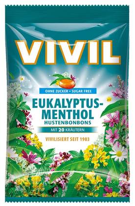 Vivil Eucalyptus-Menthol + 20 Herbs Sugar-Free 120g