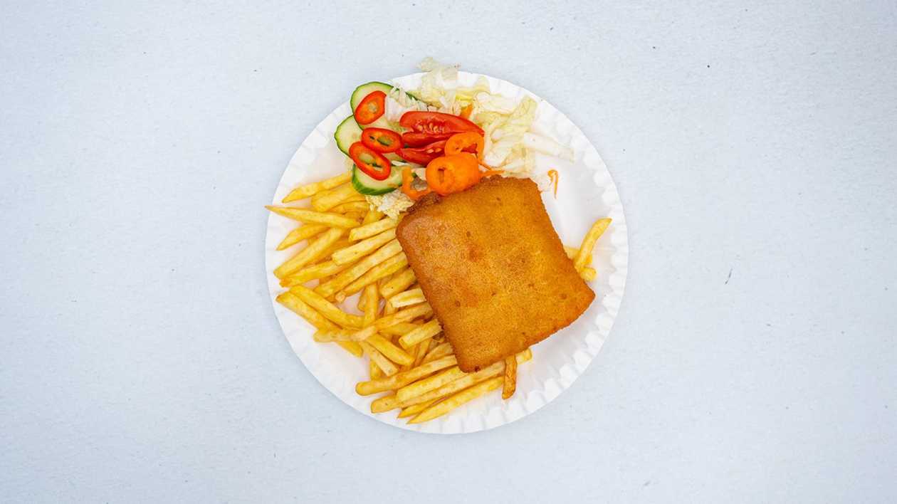 Fried Cheese with French Fries