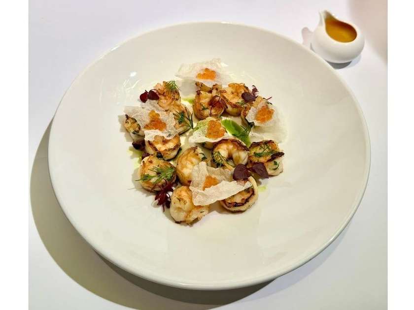Tiger flambe shrimp