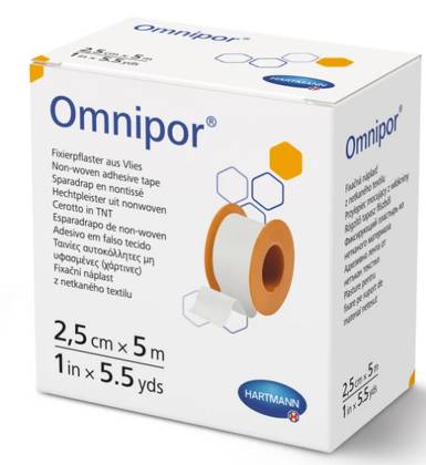 Adhesive plaster Omnipor non-woven textile 2.5cmx5m 1pc