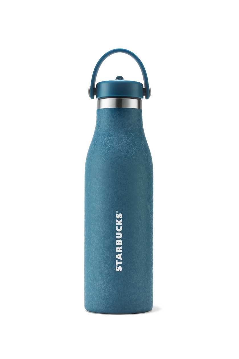 911171406 - Stainless Steel Bottle with Straw Blue 18oz