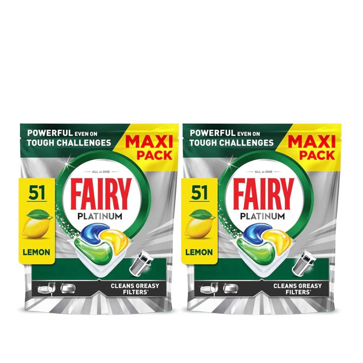 2x Fairy, Dishwasher Tablets Platinum, 51pcs