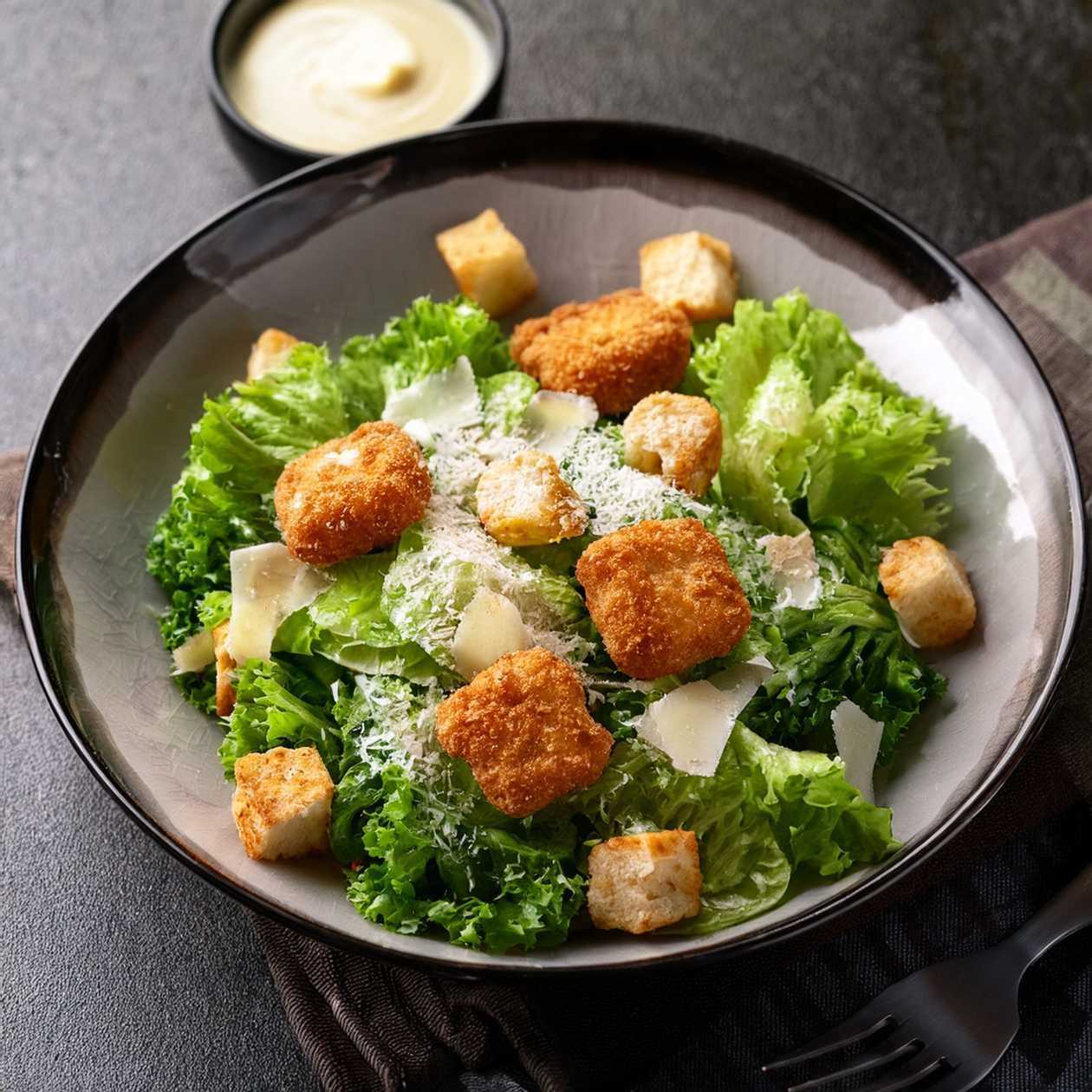 Zeleninový šalát s nugetkami