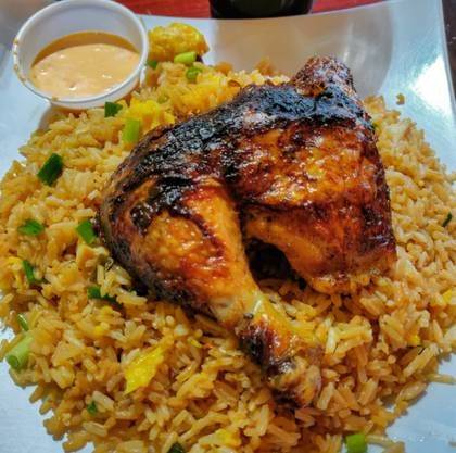 Charcoal Grilled Chicken with Fried Rice