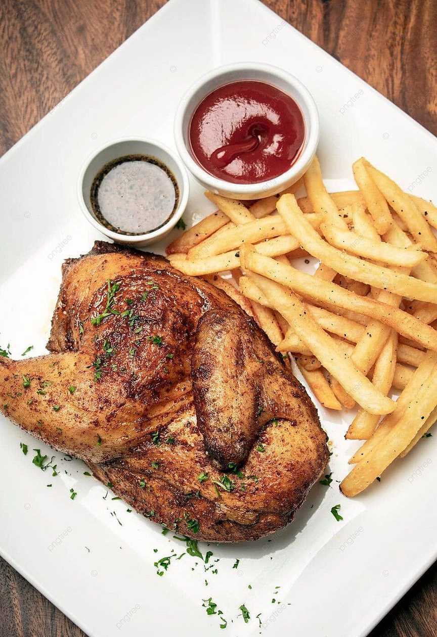 Half Roasted Chicken with Fries (Chips)