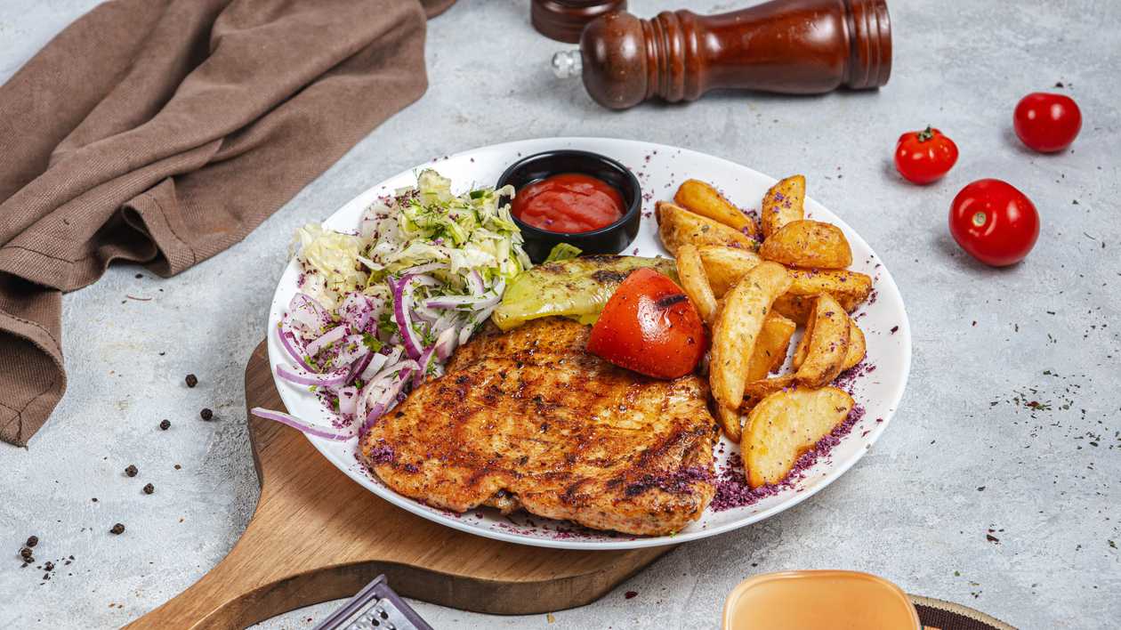 Steak chicken portion