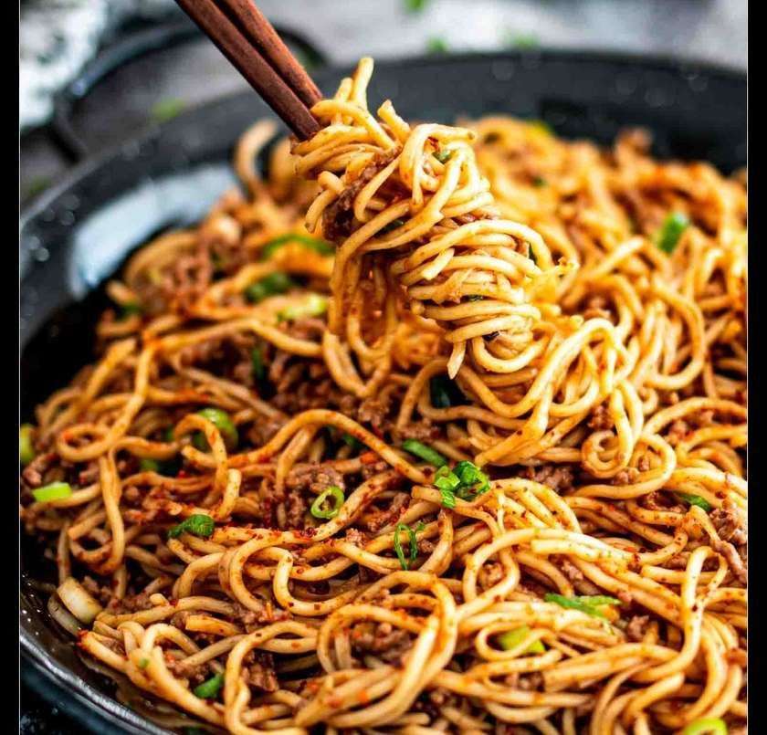 Beef, Sausage Noodles