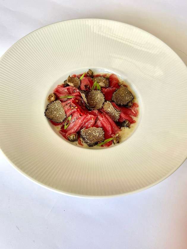 Veal carpaccio with black truffle