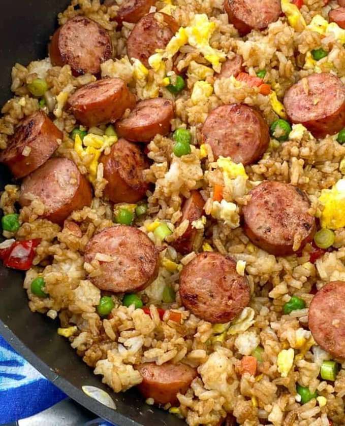 Sausage Rice with Beef Sauce