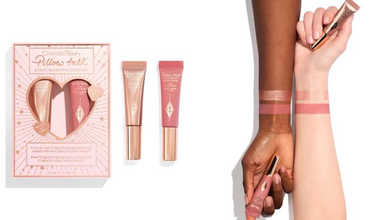 CHARLOTTE TILBURY LIMITED EDITION ICONIC BLUSH AND GLOW KIT TRAVEL SIZE5056446641326