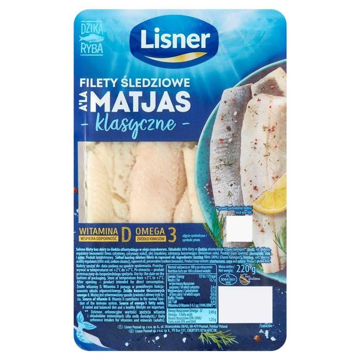 Lisner Classic Matjas herring fillets 220 g
