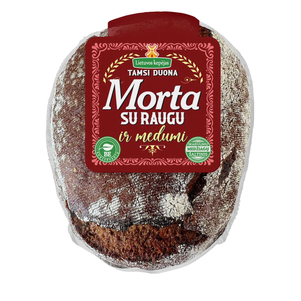 Tamsi duona su raugu ir medumi MORTA, 500g (baigiasi galiojimas)